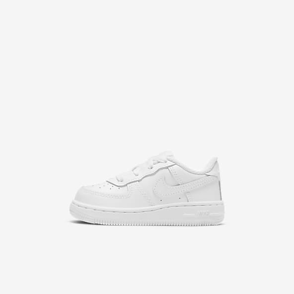 Kids White Air Force 1 Shoes. Nike